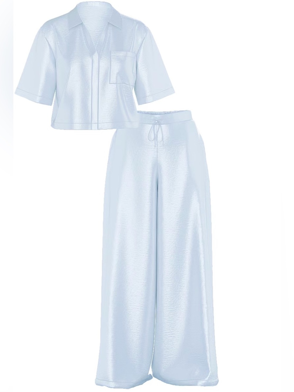 VS Lux Satin PJ’s Light Blue Large Regular